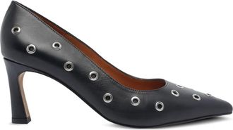 Ángel Alarcón 75mm pointed-toe eyelet pumps - women - Calf Leather/Calf Leather/Calf Leather - 38 - Black