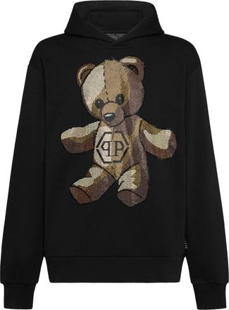Philipp Plein Hooded Sweatshirt Teddy - Heren - Hoodies - Zwart - 2XL - Katoen - Hoodies & sweatvesten