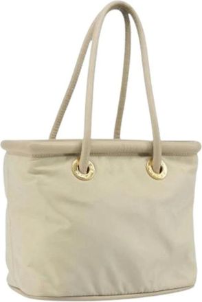 Celine Pre-owned Handbags, female, Beige, Size: ONE SIZE Pre-owned Nylon Handbag