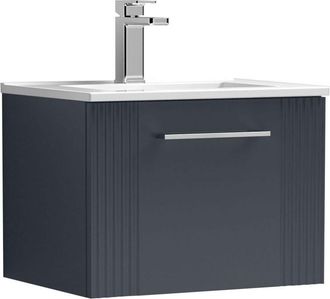 Nuie Nuie - Deco Wall Hung 1-Drawer Vanity Unit with Basin-2 500mm Wide - Satin Anthracite