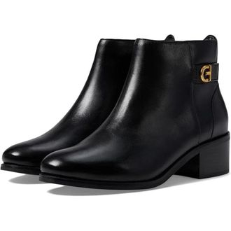 Cole Haan Womens Cole Haan Holis Boots Black Leather Almond Toe Ankle Bootie ZOGG2169