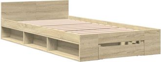 vidaXL Bed Frame with Drawer without Mattress Sonoma Oak 90x190 cm Single Vidaxl