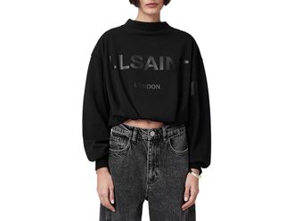 AllSaints Biggy Aster Sweat Womens Sweater Black : SM, Cotton/Polyester