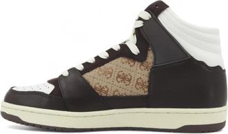Guess Sava Mid High-Top Sneaker - Heren - Sneakers - Bruin - 43 EU - Katoen - Schoenen