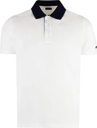 Paul & Shark Polo shirt van katoen met contrasterende kraag - Heren - Polos - Wit - 2XL - Katoen - Tops