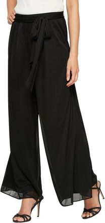 Alex Evenings Wide Leg Mesh Pants in Black at Nordstrom, Size X-Large P
