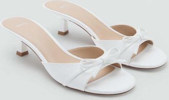 Mango Sandali tacco fiocco bianco - Donna - 35 - MANGO
