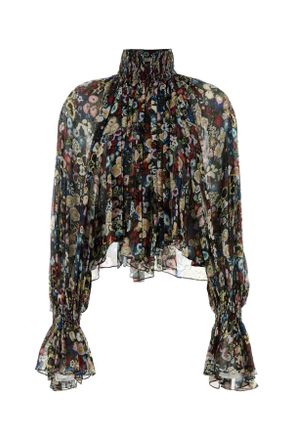 Khaite Printed Crepe Blouse