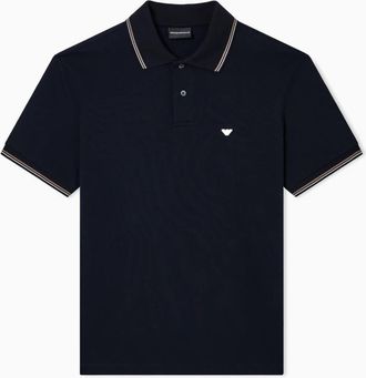 Emporio Armani Cotton Jersey Polo Shirt - Heren - Polos - Blauw - S - Katoen - Tops