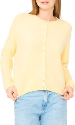 CeCe by Cynthia Steffe Roll Neck Cardigan in Lemon Cream- at Nordstrom Rack, Size X-Large