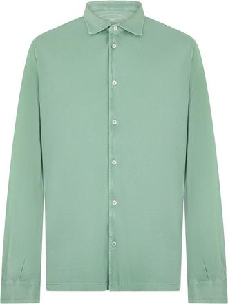 Fedeli Shirt met lange mouwen - Heren - Casual Overhemden - Groen - 3XL - Katoen - Overhemden