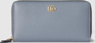 Gucci Bi-color GG Marmont Zip Around Wallet, Grey, Leather