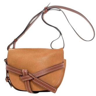 Loewe Pre-owned Schoudertas - Dames - Pre-owned - Bruin - Maat: ONE Size Leer