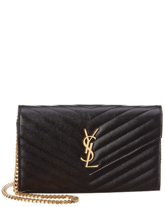 Saint Laurent Monogram Medium Matelasse Leather Wallet On Chain