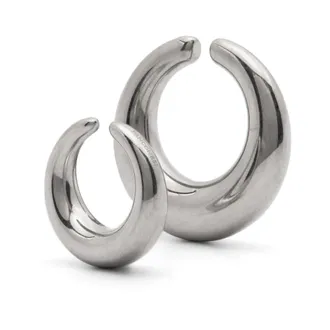 Panconesi Earrings, female, Gray, Size: ONE SIZE Polished Circles Cuff Earring Design