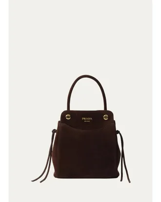 Prada Carry Mini Suede Top-Handle Bag