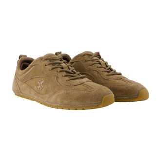 Tory Burch Womens Suede Sneaker Brown Calfskin