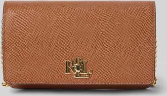 Lauren Ralph Lauren Crossbody Bag aus echtem Rindsleder mit Logo-Applikation in Cognac, Größe 1