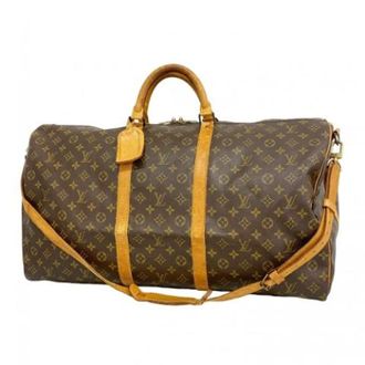 Louis Vuitton Vintage, unisex, Bruin, ONE Size, Pre-owned Stoffen Weekendtas