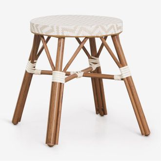 Sklum Taburete basso da giardino 45 cm in alluminio e rattan sintetico Brielle Bistro SKLUM