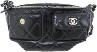 Chanel Pre-owned Calfskin Waist Bag - Dames - Vintage Heuptassen - Zwart - ONE Size - Vintage