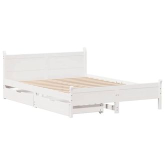 Berkfield Home Decorative Bed Frame without Mattress White 135x190 cm Double Sol
