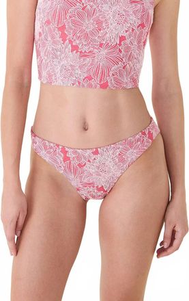 Andie Swim Signature Bikini Bottom In Peachy Garden Jacquard