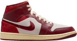 Nike Jordan Womens Air Jordan 1 Mid Se Shoes In Team Red/university Red-Sail