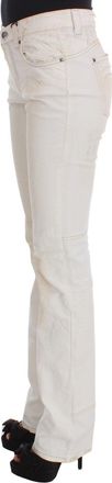 Costume National Womens White Cotton Slim Fit Bootcut Jeans Clothing