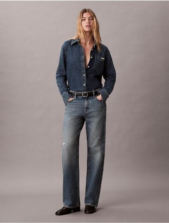 Calvin Klein Jeans Calvin Klein Womens 90s Straight Jeans - Blue - 24W x 31L