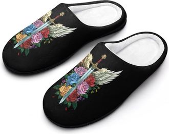 Generic Knighthood Winged Sword Mens Slippers Comfortable And Non-slip Cotton Slipper Shoe for House