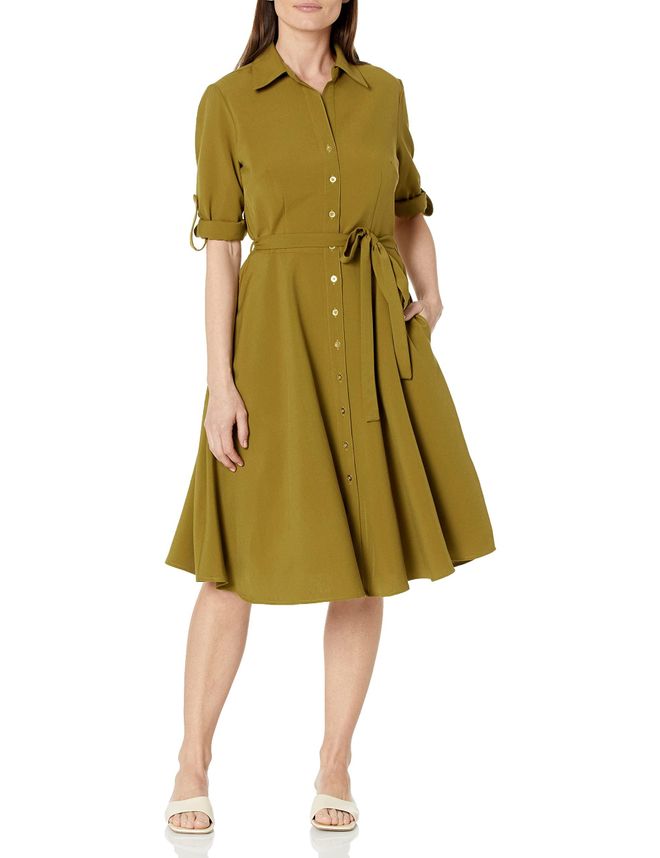 sharagano mock neck pleat 3 4 sleeve print dress