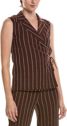 Anne Klein Petite Notched Neck Wrap Top
