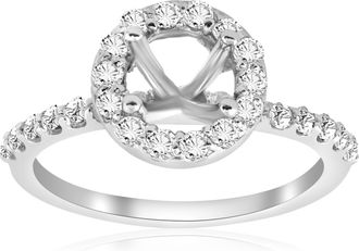 Pompeii3 1/2ct Diamond Halo Engagement Ring Setting 14K White Gold Size Selectable