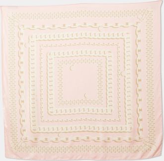 Versace Pink Chain Print Silk Square Scarf