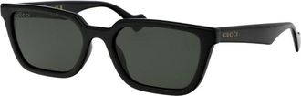 Gucci Gg 1539S Lettering Zonnebril - Heren - Zonnebrillen - Zwart - 55 MM - Accessoires