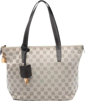 Loewe Pre-owned Tote Bags, female, Gray, Size: ONE SIZE Pre-owned Canvas Tote Bag