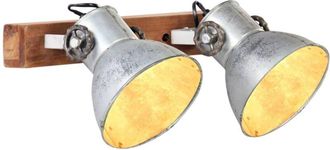 vidaXL L&aacute;mpara De Pared Industrial Plateado 45x25 Cm E27 Vidaxl