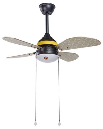 Beliani Ventilador de techo con luz led amarillo