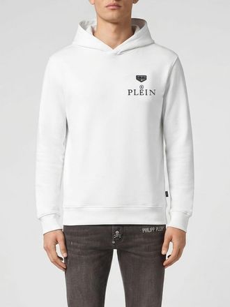Philipp Plein Felpa in jersey con cappuccio e stampa logo a contrasto
