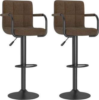 vidaXL Taburetes De Cocina 2 Unidades Tela Marr&oacute;n Vidaxl