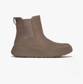FitFlop F-MODE SUEDE FLATFORM Dames Chelsea Boots Minky Grijs