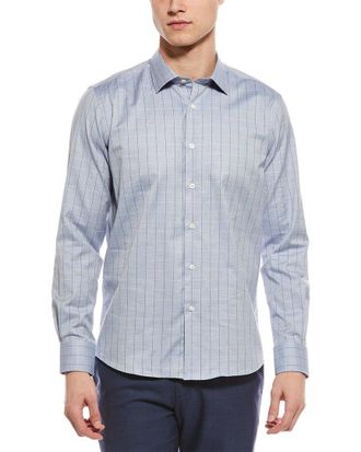 Scott Barber M&eacute;lange Dobby Pane Shirt