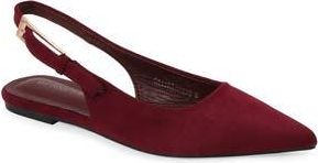 Berness Caitriona Pointed Toe Slingback Flat in Wine at Nordstrom Rack, Size 10