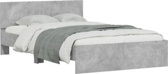 vidaXL Bed Frame without Mattress Concrete Grey 135x190 cm Double Vidaxl