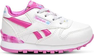 Reebok Girls Classic Leather Step N Flash - Girls Toddler Running Shoes White/Pink Size 10.0