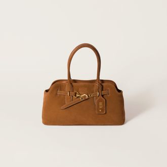 Miu Miu Aventure Suede Bag, Woman, Oak