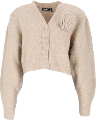 Rotate ROTATE Birger Christensen - C&aacute;rdigan de punto con flor - Knitwear - Mujer - Beige - XS