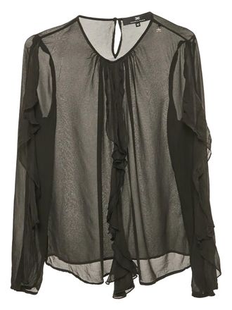 Elisabetta Franchi Blouse met ruches - Zwart