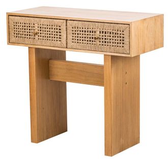 Nordlys Scandinavian Wooden Console Table with 2 Drawers in Brown